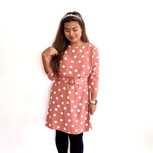 Polka Dot Keyhole Back Dress